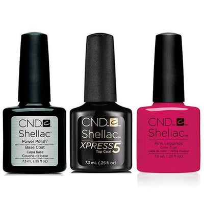 CND - Shellac Xpress5 Combo - Base, Top & Pink Leggings (0.25 oz)