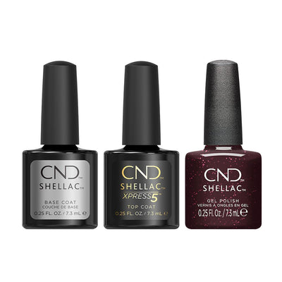 CND - Shellac Xpress5 Combo - Base, Top & Poison Plum (0.25 oz)