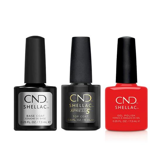 CND - Shellac Xpress5 Combo - Base, Top & Poppy Fields