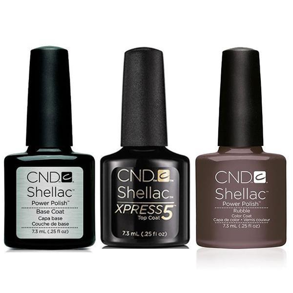 CND - Shellac Xpress5 Combo - Base, Top & Rubble (0.25 oz)