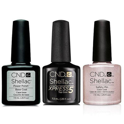 CND - Shellac Xpress5 Combo - Base, Top & Safety Pin (0.25 oz)