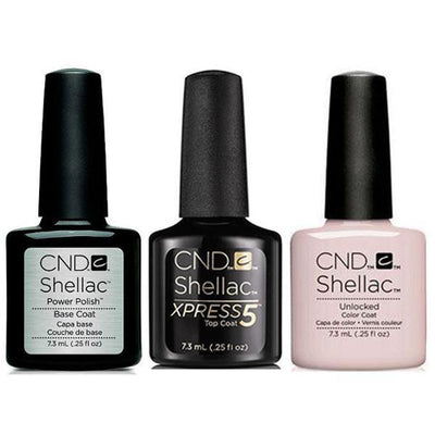 CND - Shellac Xpress5 Combo - Base, Top & Unlocked 0.25 oz