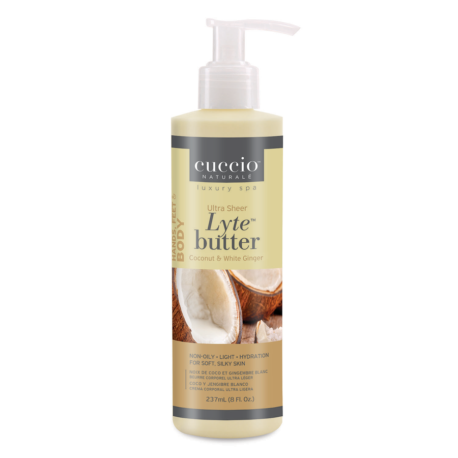 Cuccio -  Lyte Ultra Sheer Body Butter Coconut & White Ginger 8oz