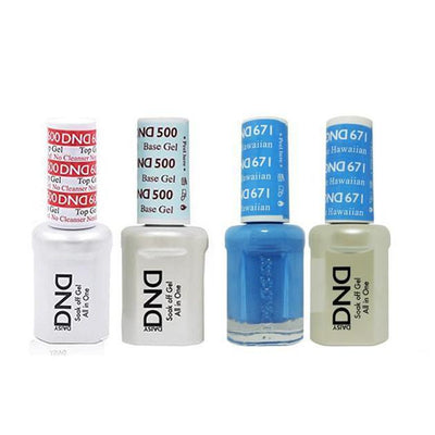 DND - #500#600  Gel & Lacquer Combo - Blue Hawaiian - #671