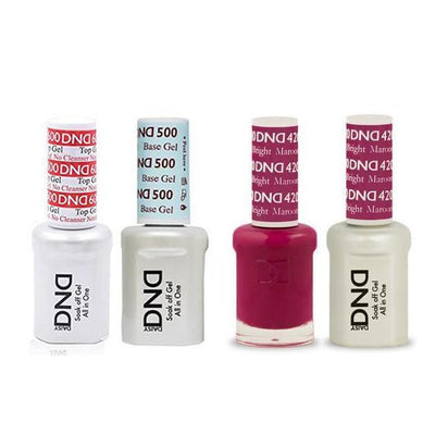 DND - #500#600  Gel & Lacquer Combo - Bright Maroon - #420