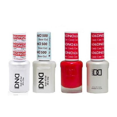 DND - #500#600  Gel & Lacquer Combo - Candy Cane - #636