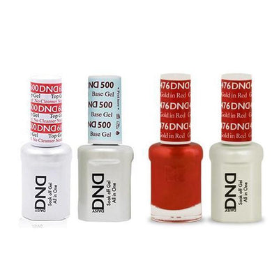 DND - #500#600 Gel & Lacquer Combo - Gold in Red - #476