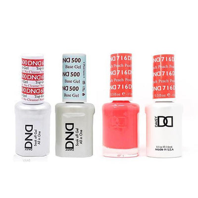 DND - #500#600 Gel & Lacquer Combo - Peach - #716
