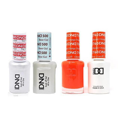 DND - #500#600 Gel & Lacquer Combo - Russet Orange - #760