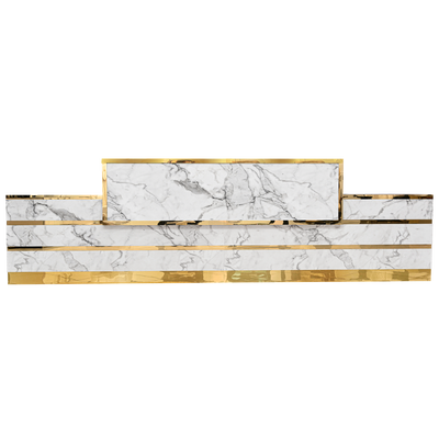 Whale Spa -  Gold & Marble Reception Desk (Straight)
