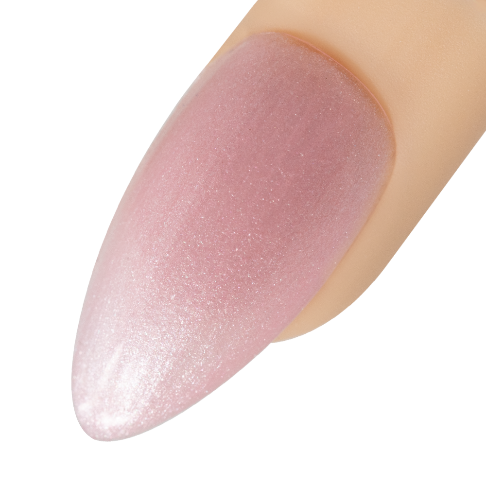 Young Nails -  Mani•Q Fiber Gel with Keratin, Pink Shimmer, Bright Pink with a Pearl Shimmer, 15g Jar