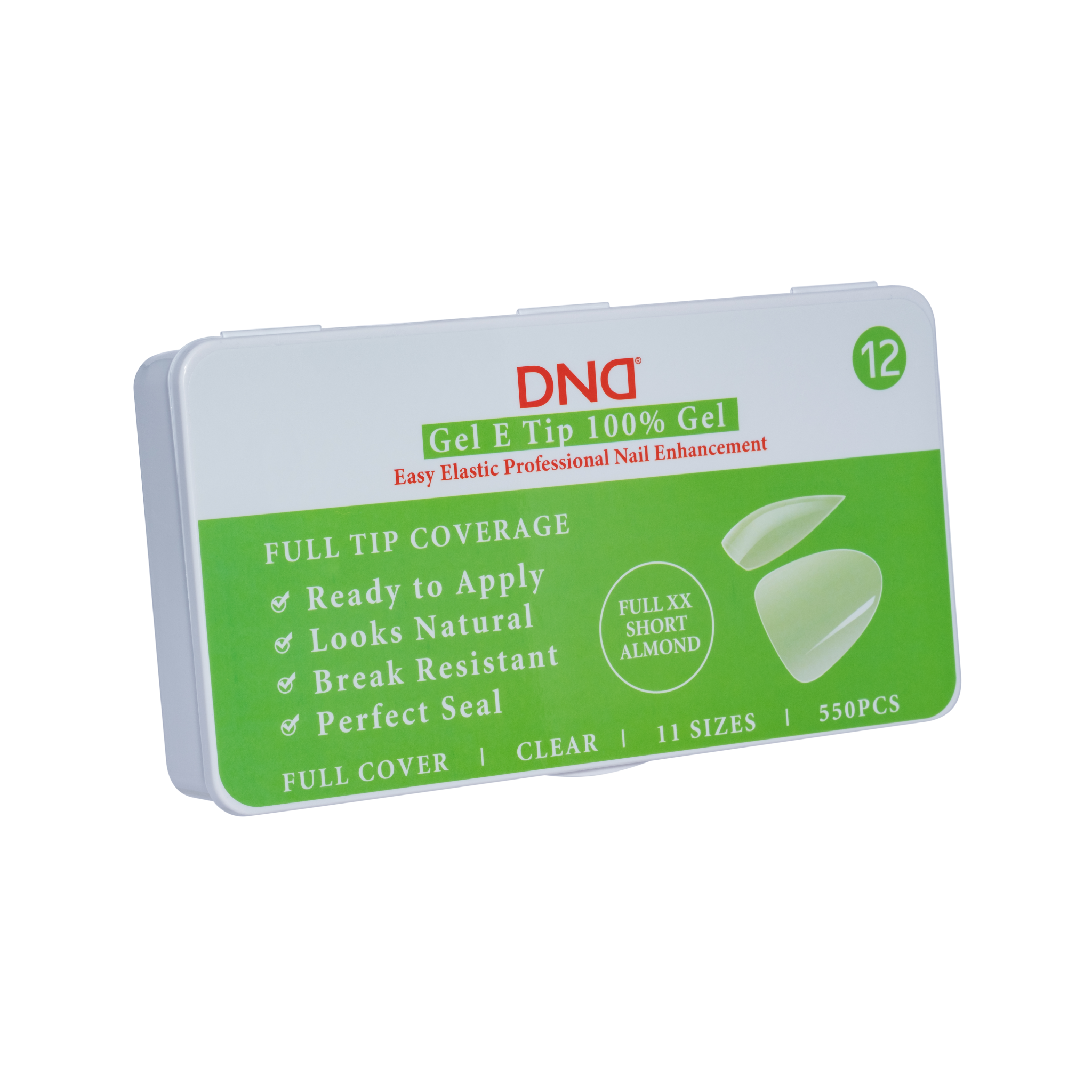 DND Gel E Tips - Full XX-Short Almond #12