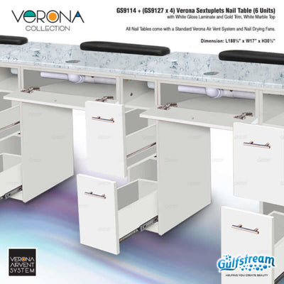 GS9114 + (GS9127 x 4) Verona Sextuplets Nail Table (6 Units)