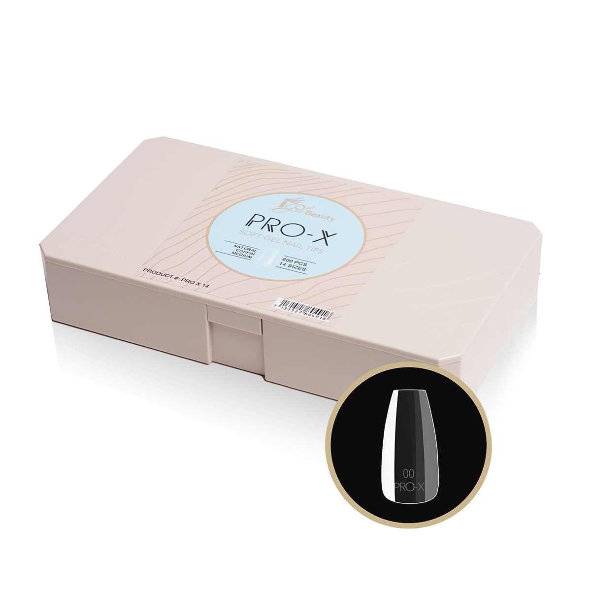 iGel - PRO-X Soft Gel Nail Tips 14 - Natural Coffin Medium