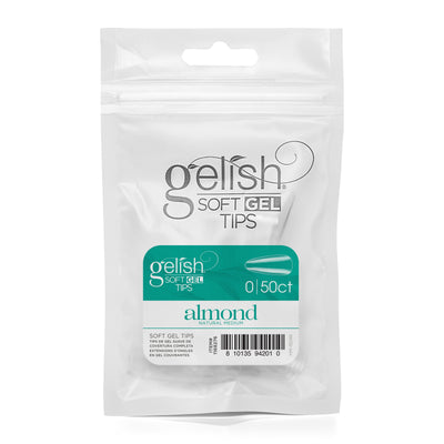 Gelish - Soft Gel Tips - Natural Medium Almond size 0 50CT Refill