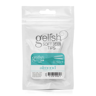 Gelish - Soft Gel Tips - Natural Short Almond size 0 50CT Refill