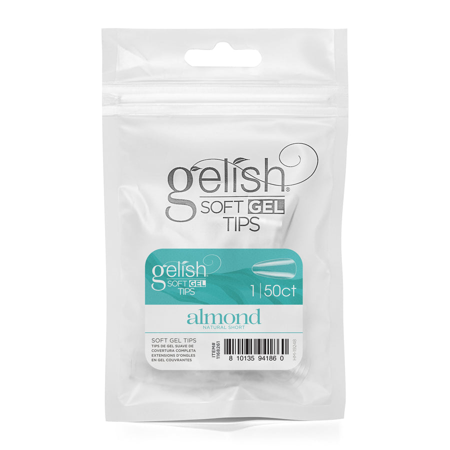 Gelish - Soft Gel Tips - Natural Short Almond size 1 50CT Refill