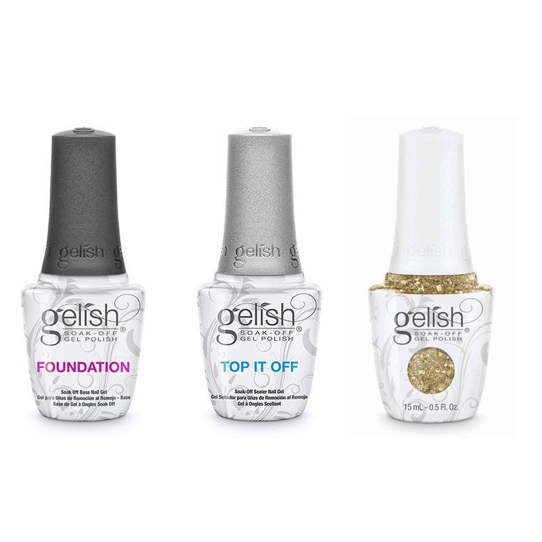 Harmony Gelish Combo - Base, Top & All That Glitters Is Gold