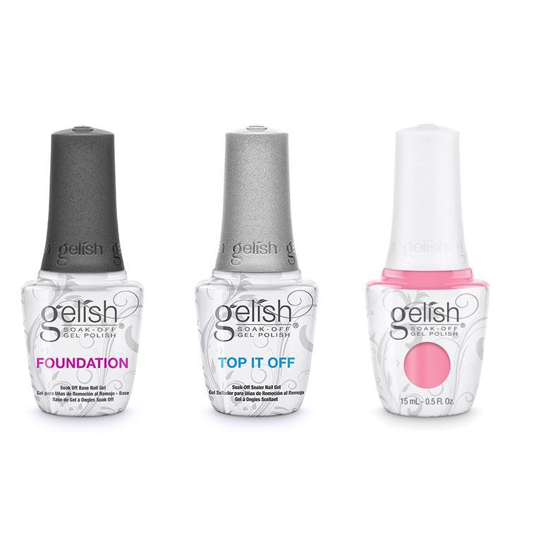 Harmony Gelish Combo - Base, Top & Make You Blink Pink