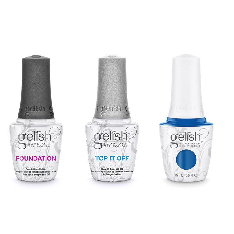 Harmony Gelish Combo - Base, Top & Ooba Ooba Blue