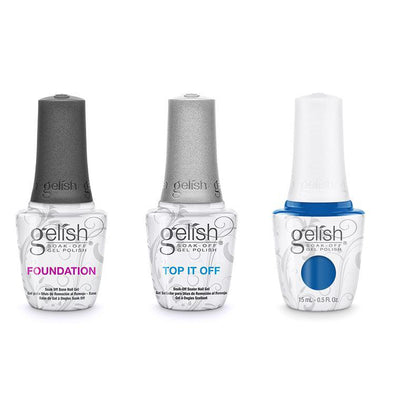 Harmony Gelish Combo - Base, Top & Ooba Ooba Blue
