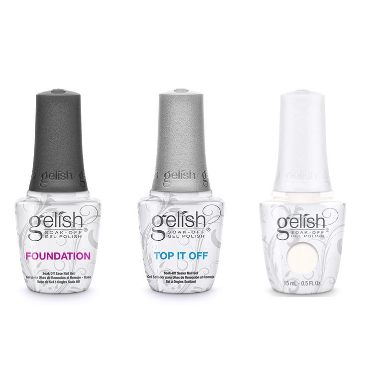 Harmony Gelish Combo - Base, Top & Sheek White