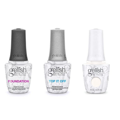 Harmony Gelish Combo - Base, Top & Sheek White
