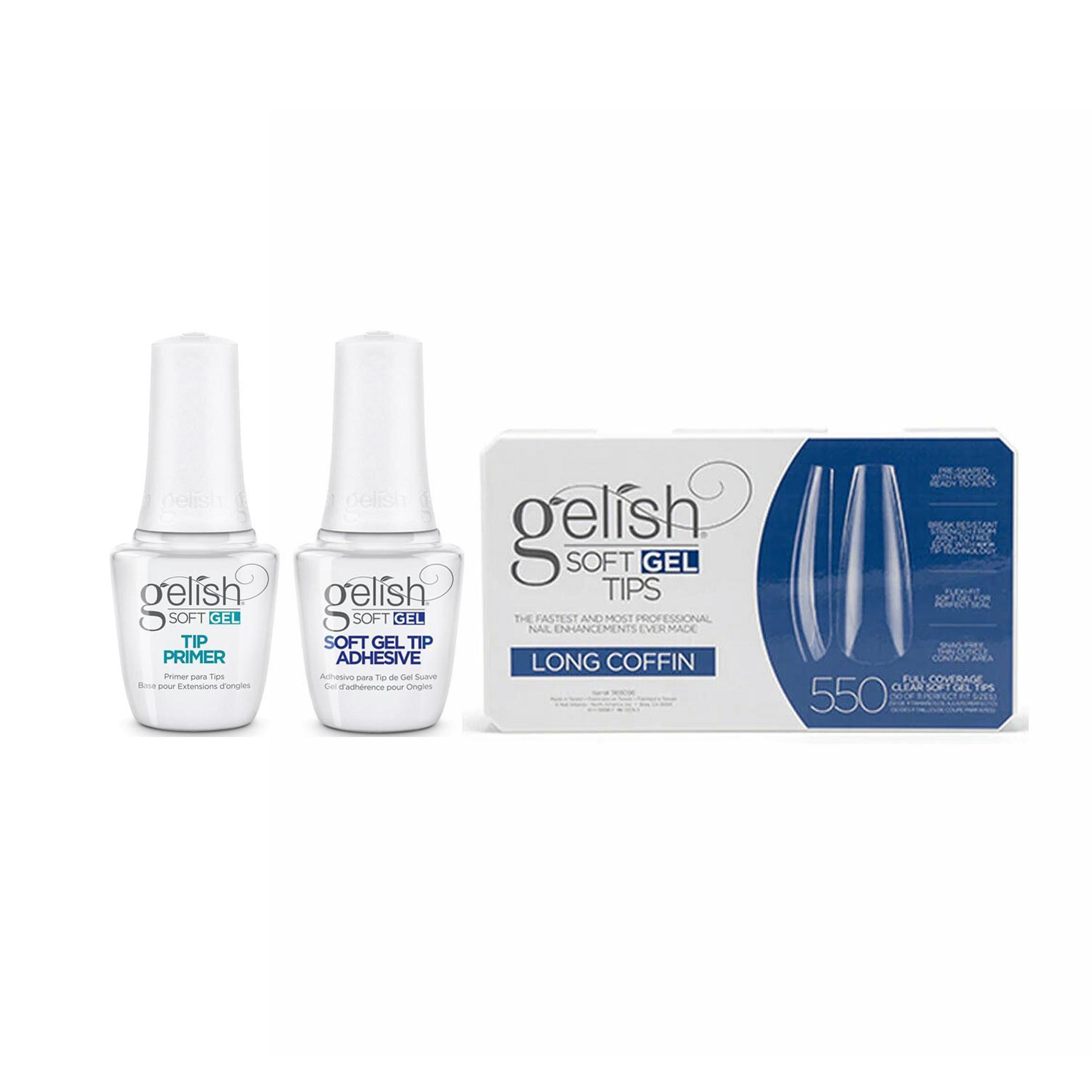 Harmony Gelish - Soft Gel Tips & Duo - Long Coffin