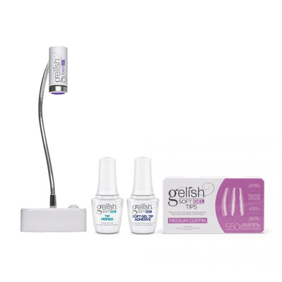 Harmony Gelish - Soft Gel Tips & LED Light Kit - Medium Coffin