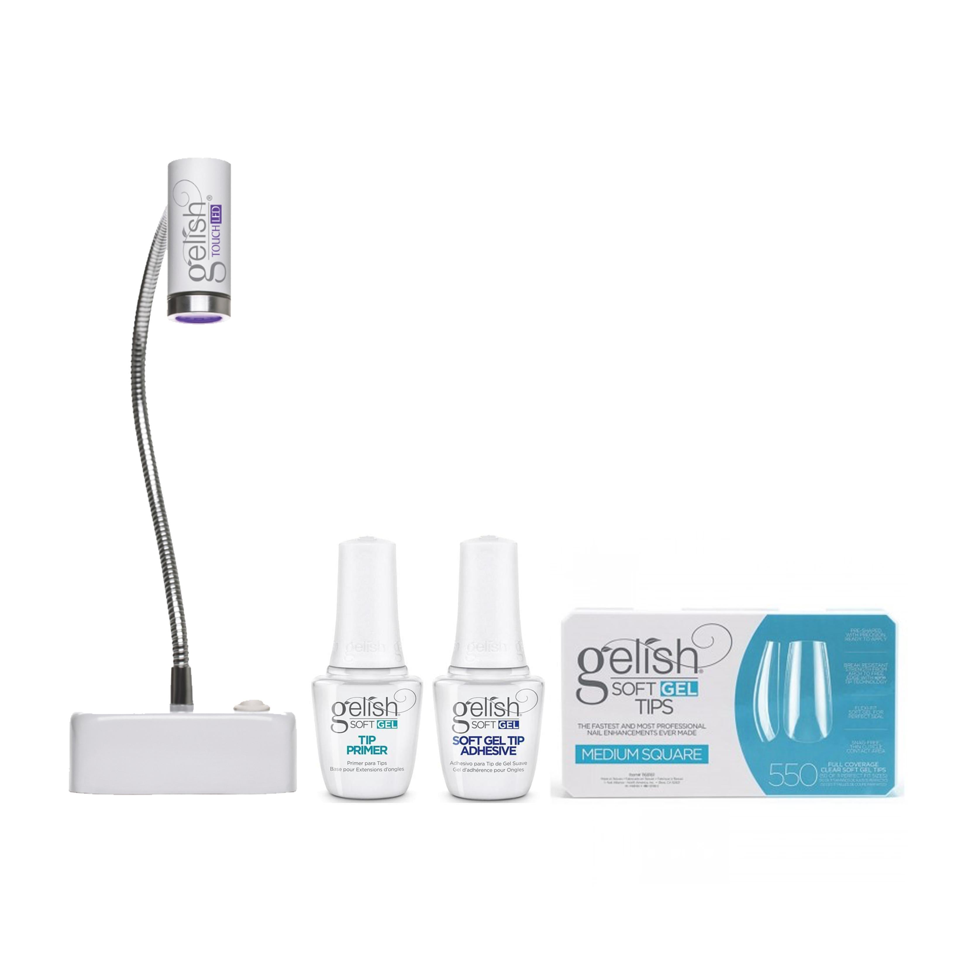 Harmony Gelish - Soft Gel Tips & LED Light Kit - Medium Square