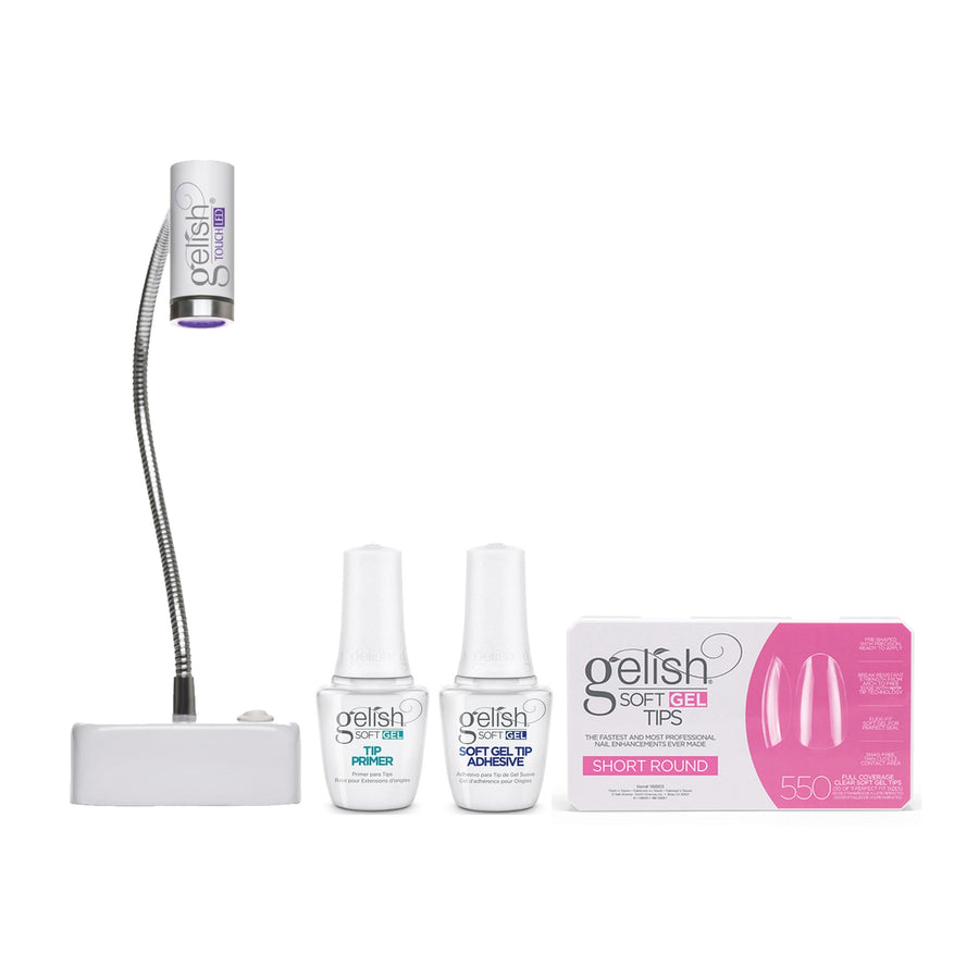 Harmony Gelish - Soft Gel Tips & LED Light Kit - Short Round