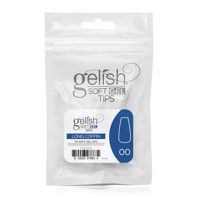 Harmony Gelish - Soft Gel Tips - Long Coffin Size 00 50CT Refill
