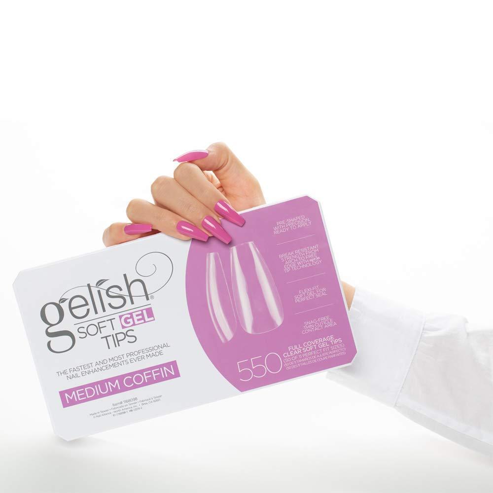 Harmony Gelish - Soft Gel Tips - Medium Coffin 550CT