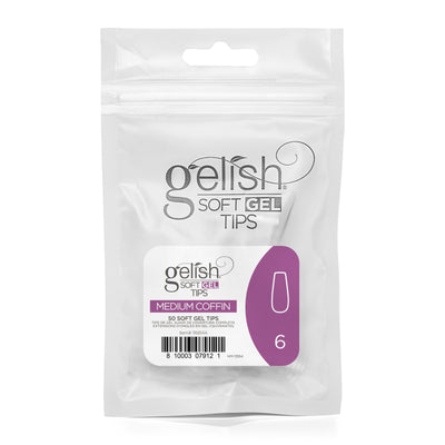 Harmony Gelish - Soft Gel Tips - Medium Coffin Size 6 50CT Refill