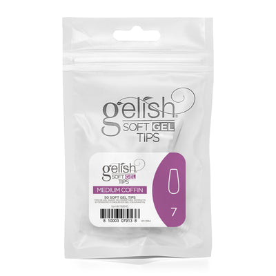 Harmony Gelish - Soft Gel Tips - Medium Coffin Size 7 50CT Refill