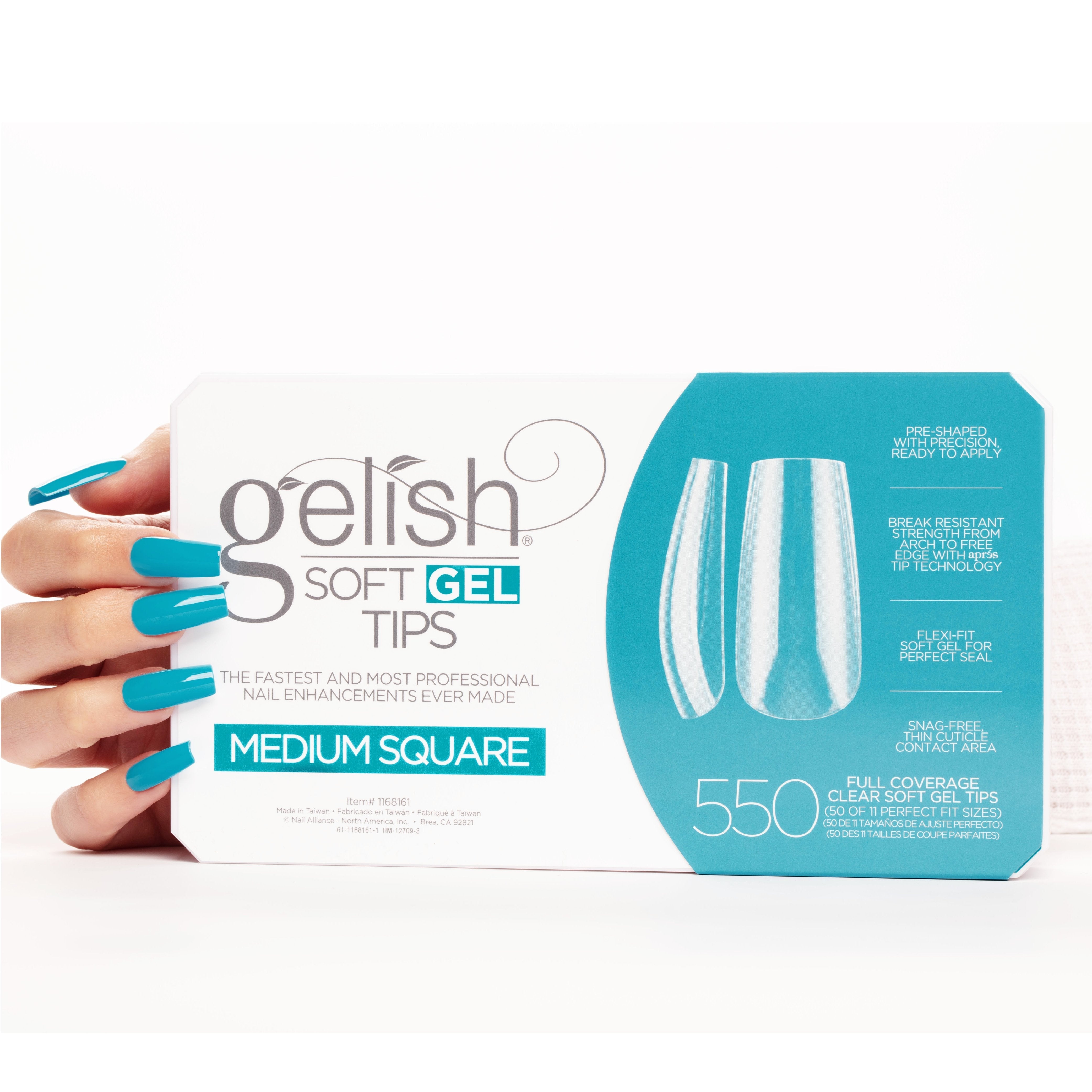 Harmony Gelish - Soft Gel Tips - Medium Square 550CT