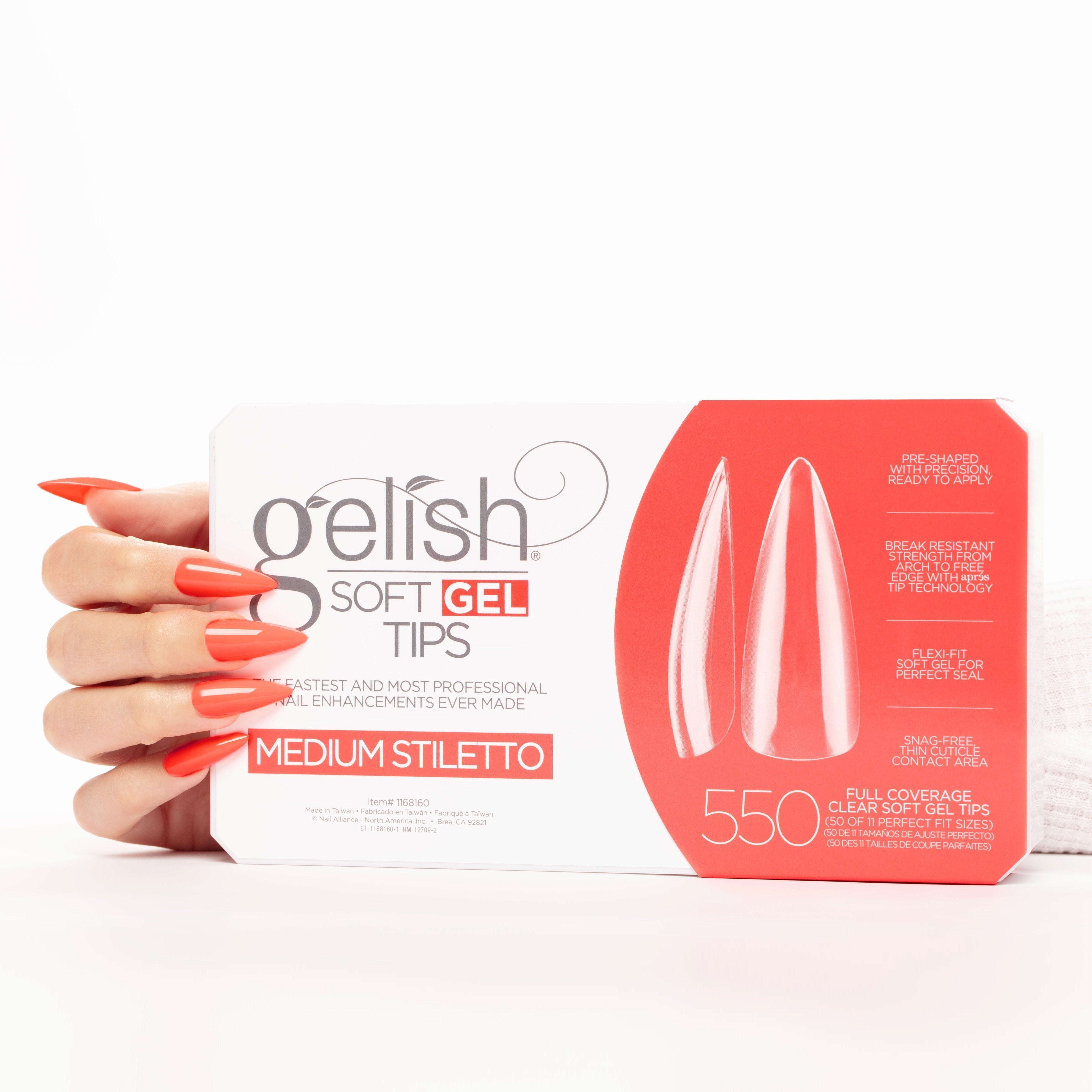 Harmony Gelish - Soft Gel Tips - Medium Stiletto 550CT