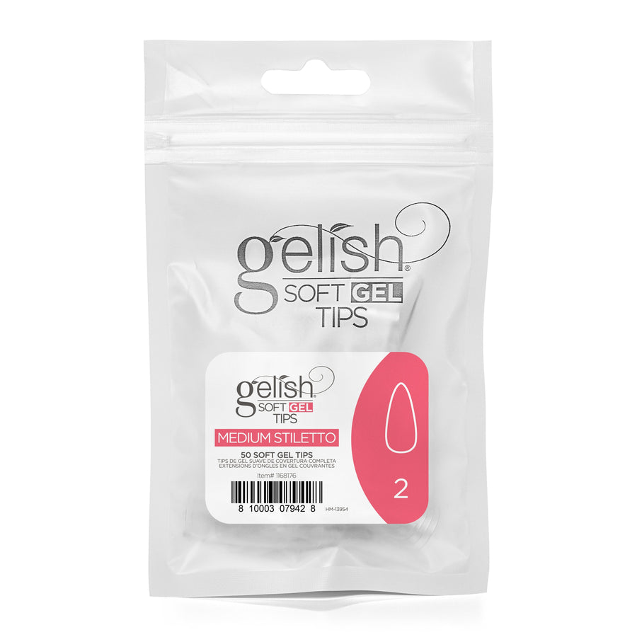 Harmony Gelish - Soft Gel Tips - Medium Stiletto Size 2 50CT Refill