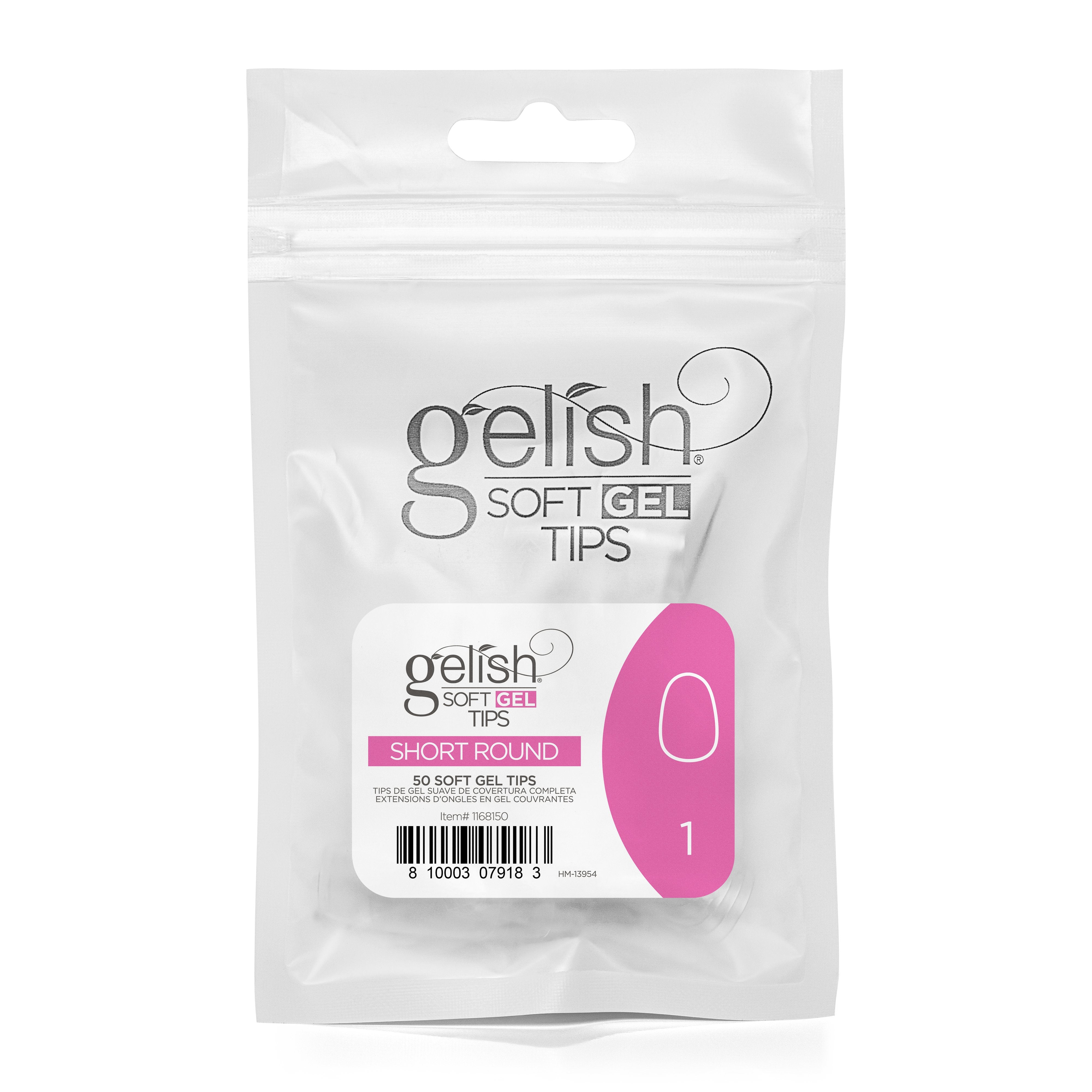 Harmony Gelish - Soft Gel Tips - Short Round Size 1 50CT Refill
