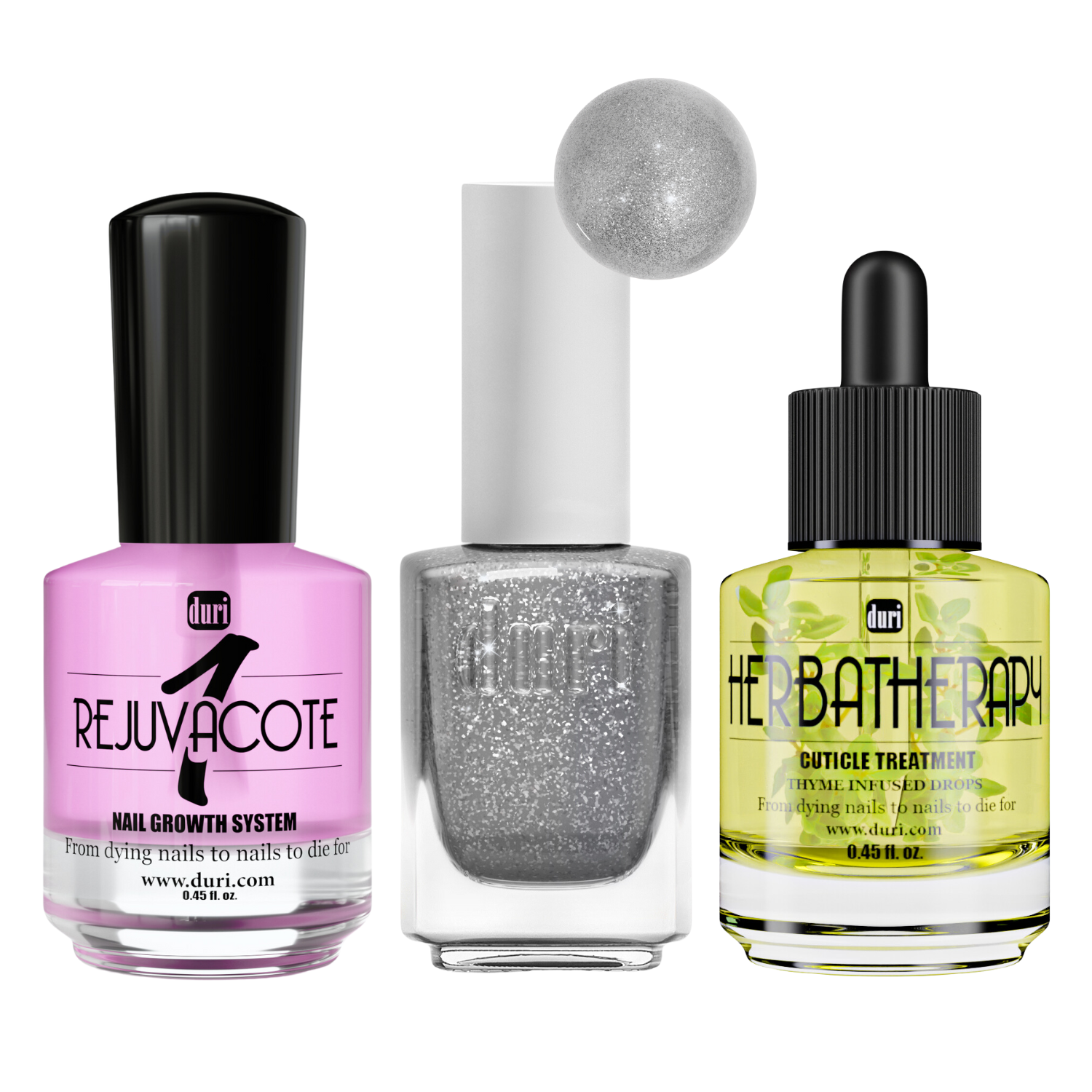 Duri - Silver Holiday Polish & Nail Strengthening Travel Set
