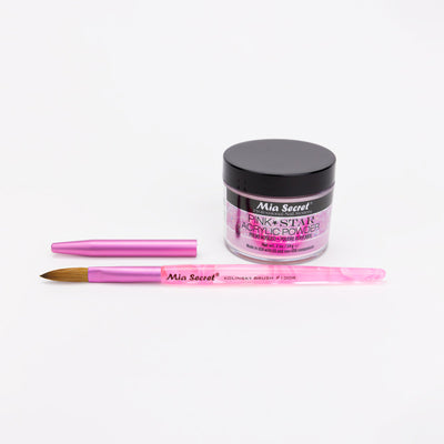 Mia Secret - Mia Selects (Pink STAR Acrylic Powder 2 oz., Kolinsky Nail Brush 10 OR)