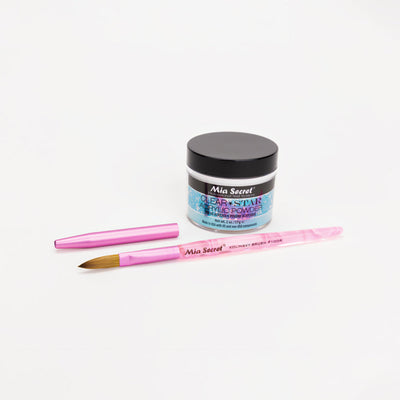 Mia Secret - Mia Selects (Clear STAR Acrylic Powder 2 oz., Kolinsky Nail Brush 10 OR)