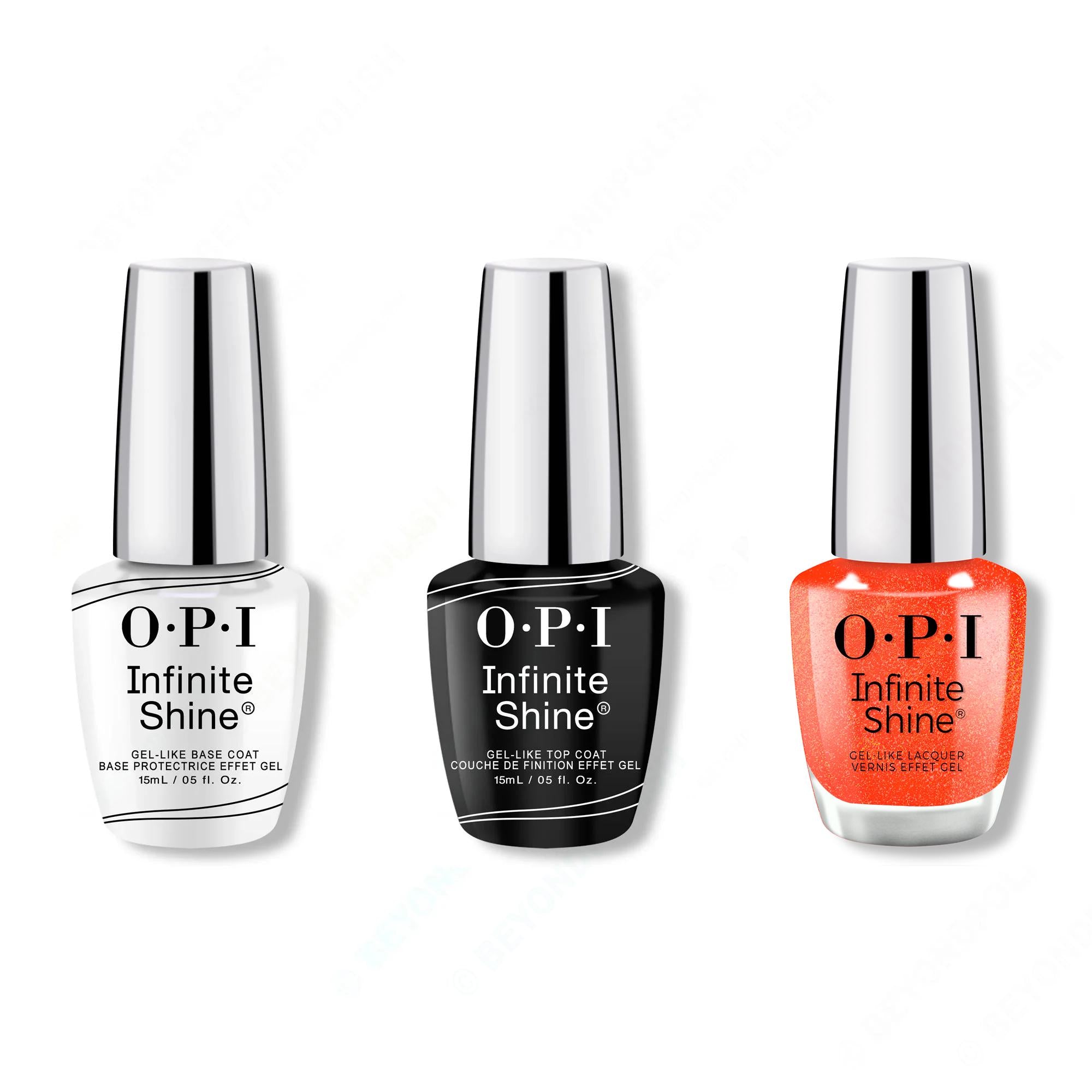 OPI - Infinite Shine Combo - Base, Top & Shock Em Orange - OPIcons Spring 2026