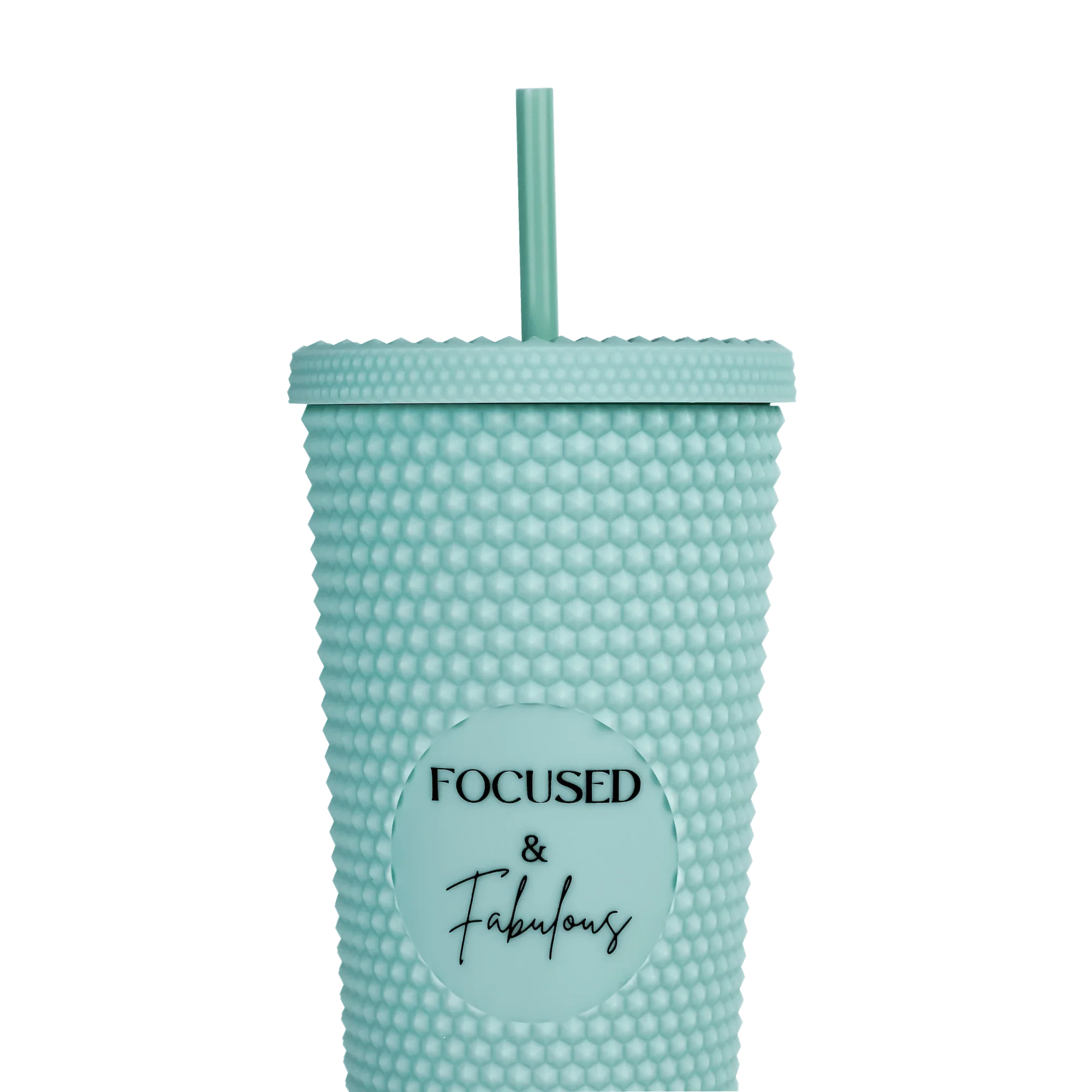 Studded Mint Focused & Fabulous Tumbler (FINAL SALE)