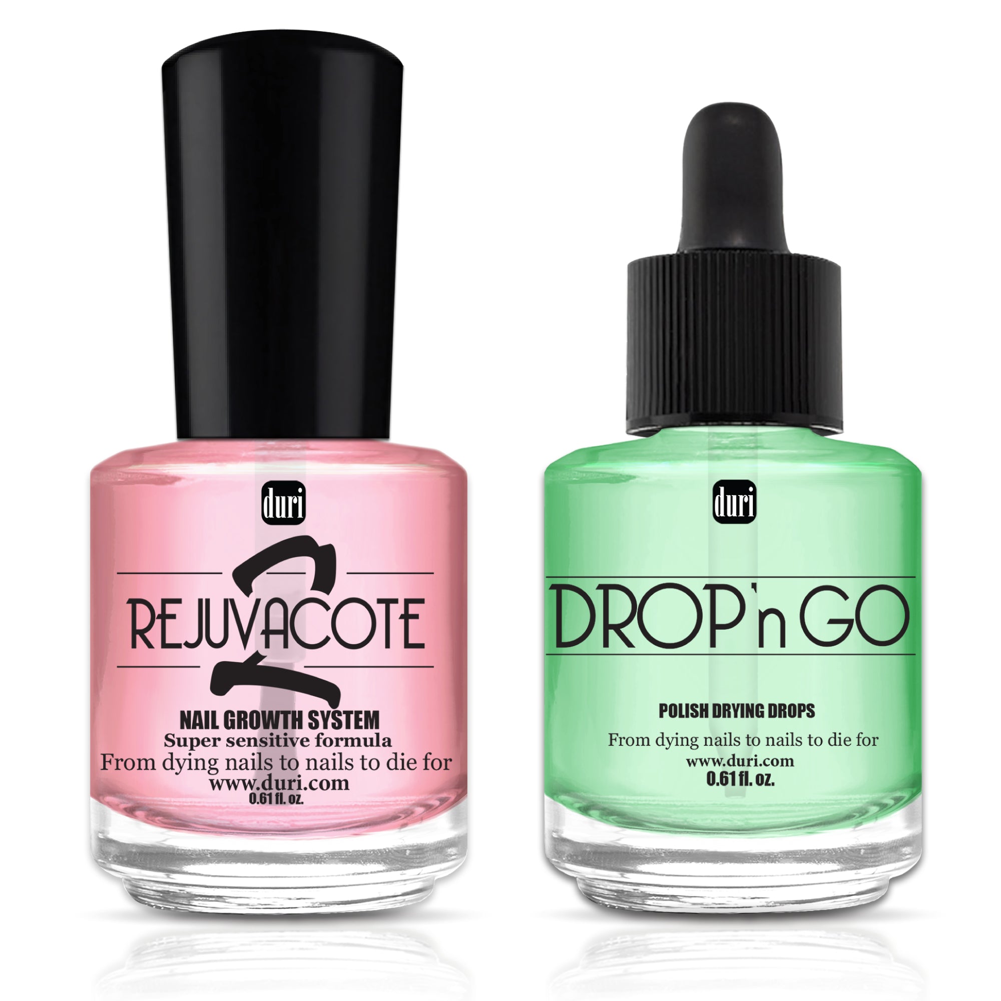Duri - Rejuvacote 2 Nail Growth Base & Top Coat Nail Polish System + Drop'n Go Polish Drying Drops