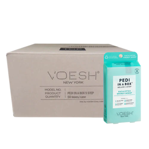 Voesh Pedi in Box - 4-Step - Eucalyptus Energy Boost - Single (1Pc) Box Case (50Pcs)