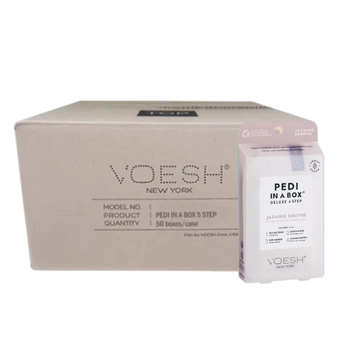 Voesh Pedi in Box - 4-Step - Jasmine Soothe - Single (1Pc) Box Case (50Pcs)