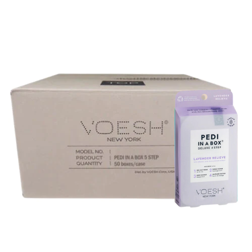 Voesh Pedi in Box - 4-Step - Lavender Relieve - Single (1Pc) Box Case (50Pcs)