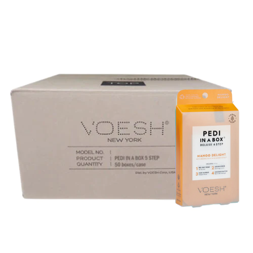 Voesh Pedi in Box - 4-Step - Mango Delight - Single (1Pc) Box Case (50Pcs)