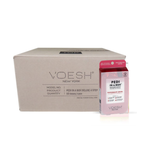 Voesh Pedi in Box - 4-Step - Peppermint Swirl - Single (1Pc) Box Case (50Pcs)